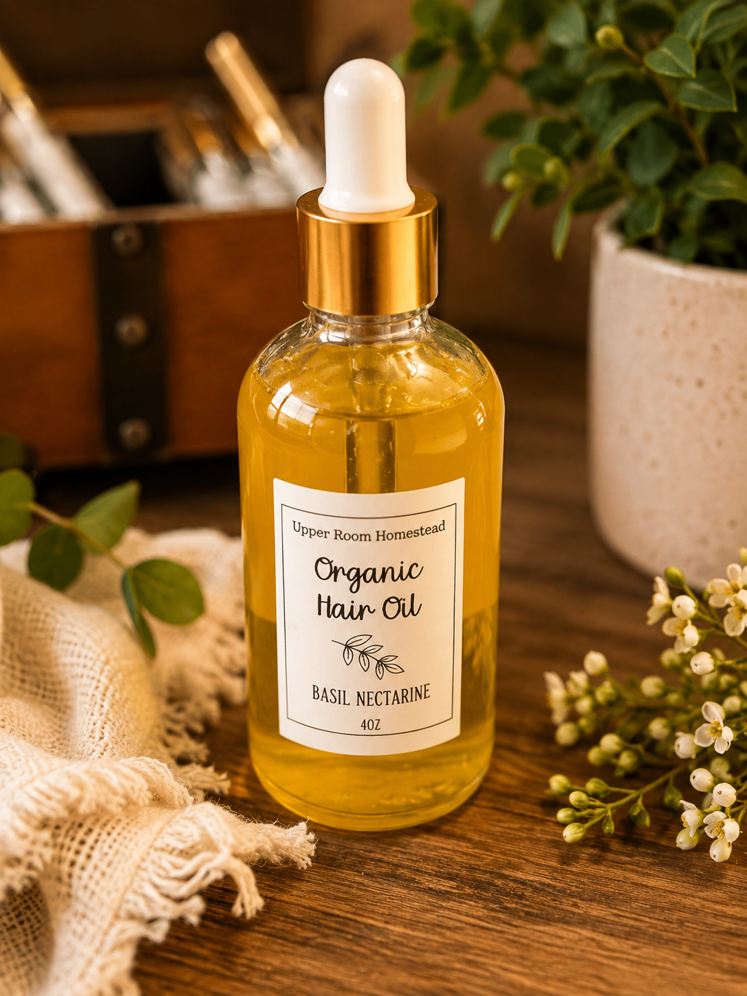 Basil & Nectarine Hair Oil