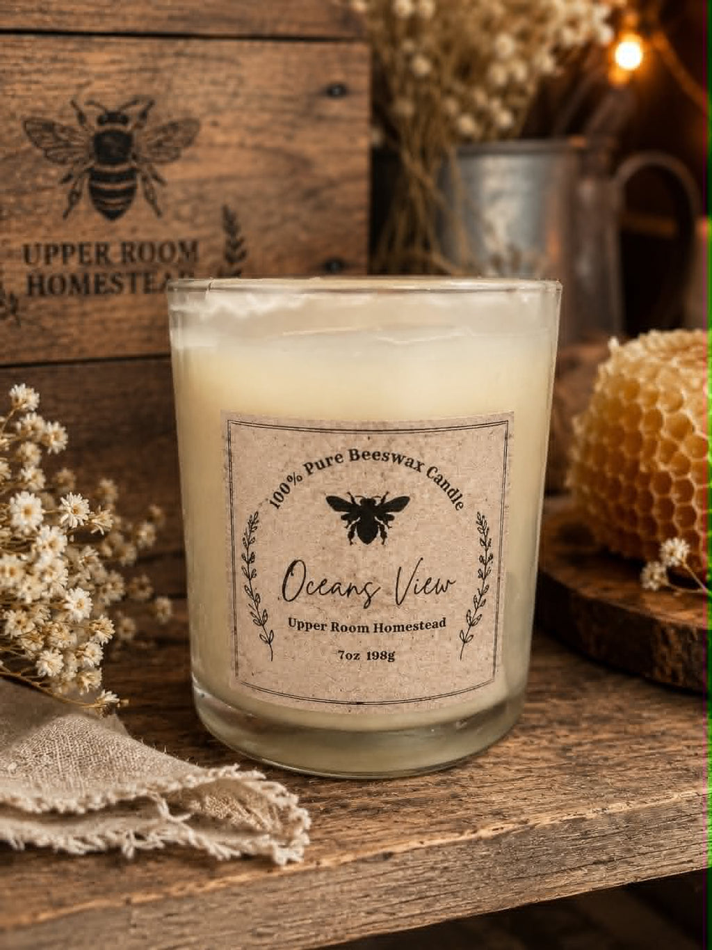 Ocean's View Beeswax Candle