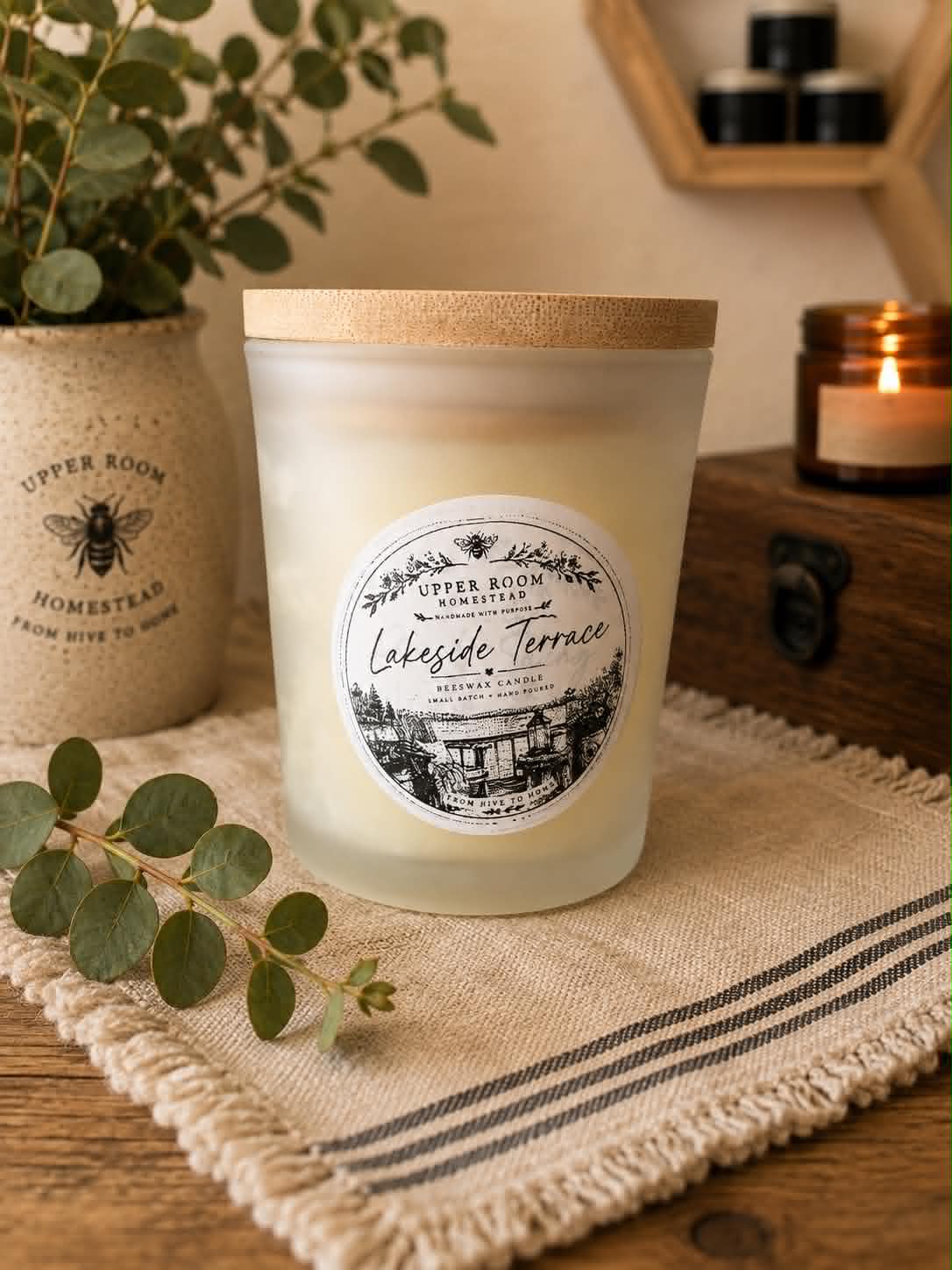 Lakeside terrace Beeswax Candle