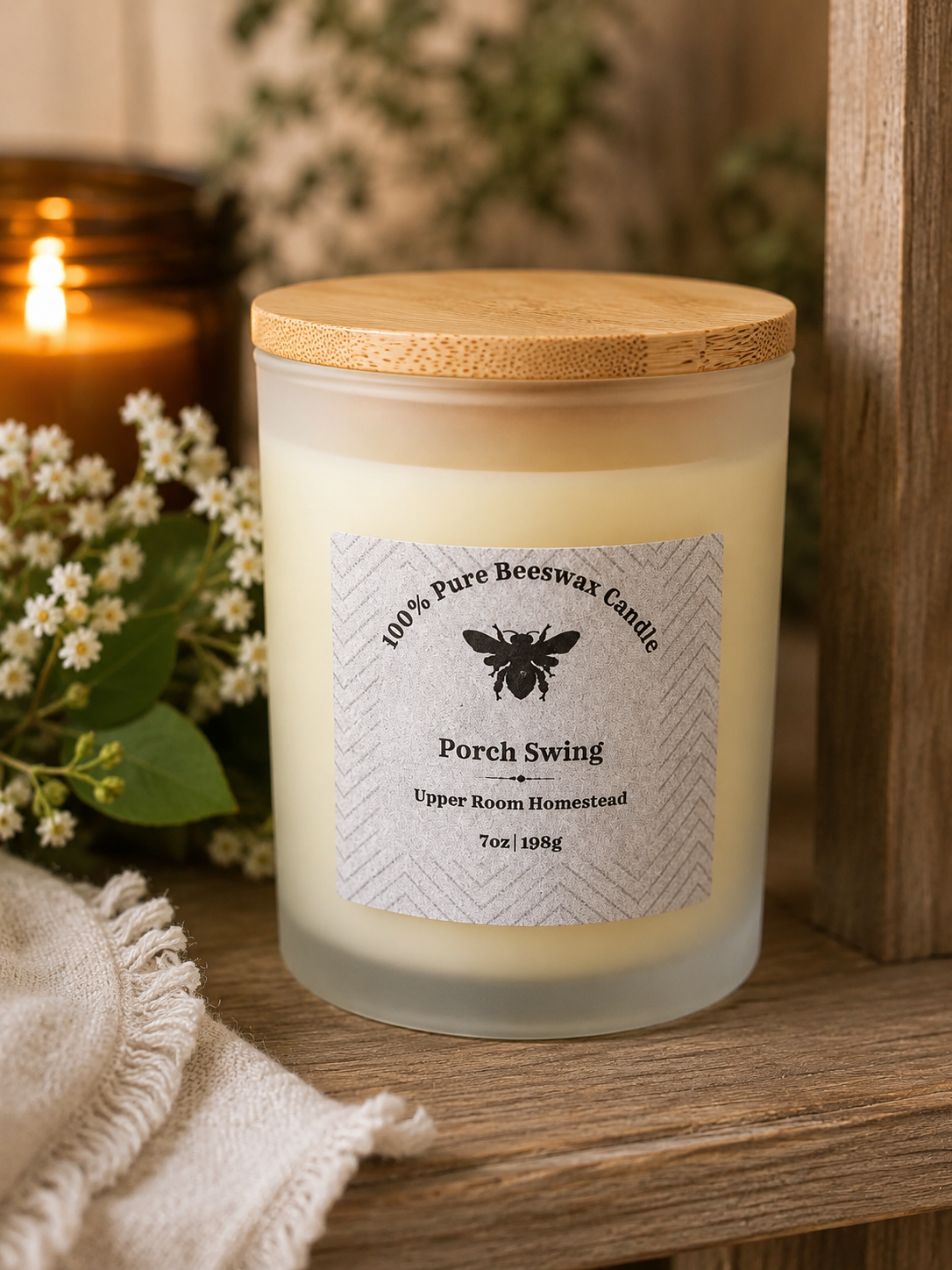 Porch Swing Beeswax Candle