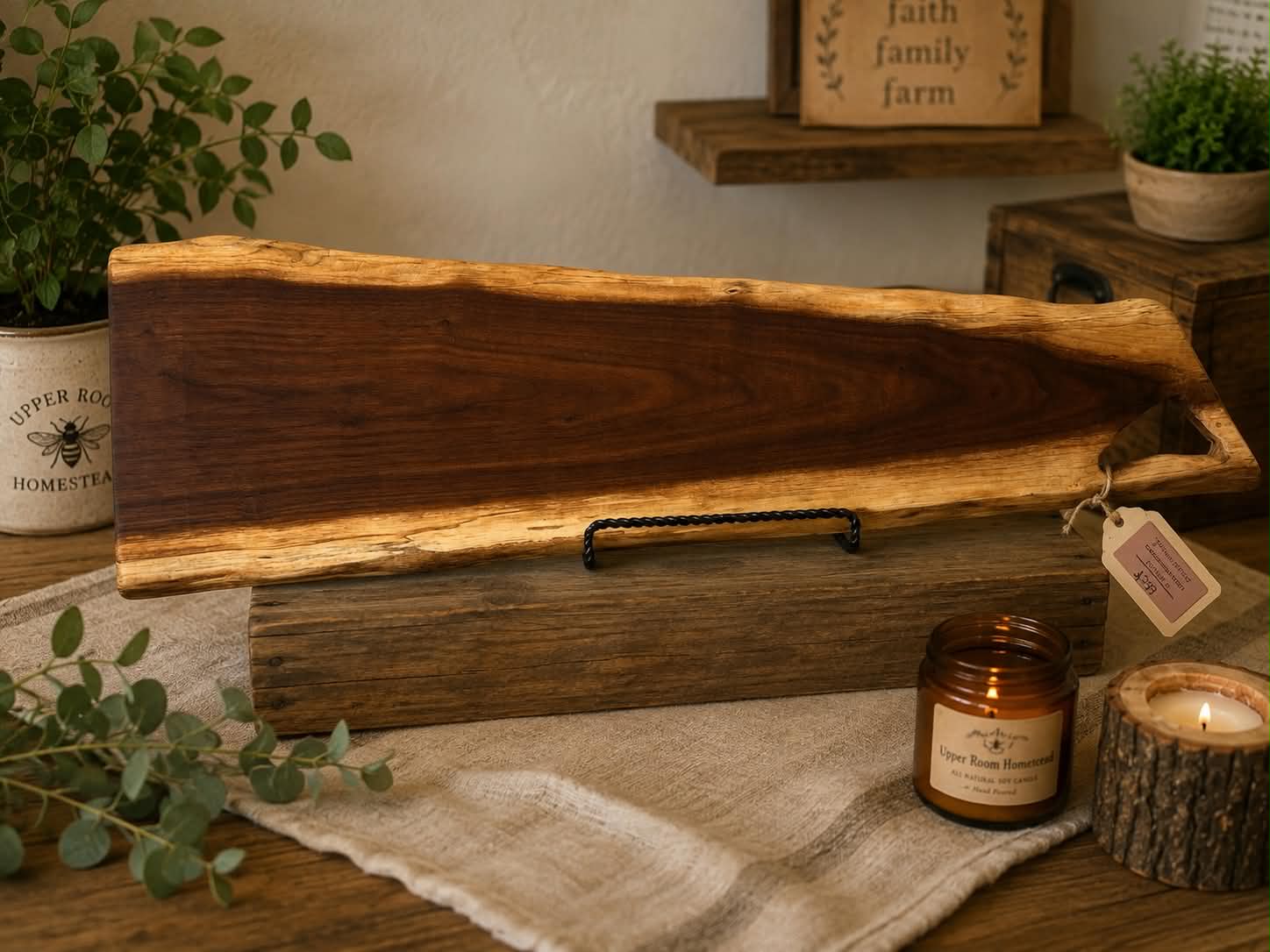 Handcrafted Live Edge Walnut Charcuterie Board